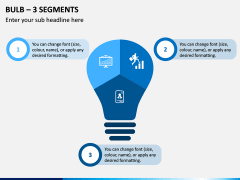 Bulb - 3 Segments PPT Slide 1