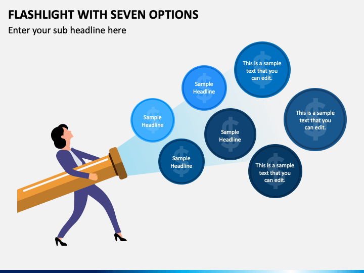 Flashlight with Seven Options PPT Slide 1