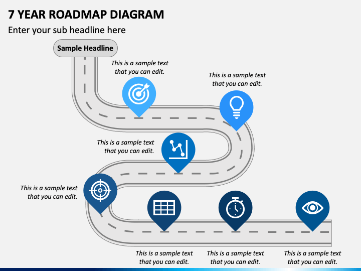 7 Year Roadmap Diagram PPT Slide 1