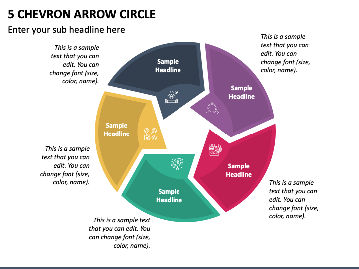 5 Chevron Arrow Circle PPT Slide 1