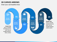 3D Curved Arrows PPT Slide 1