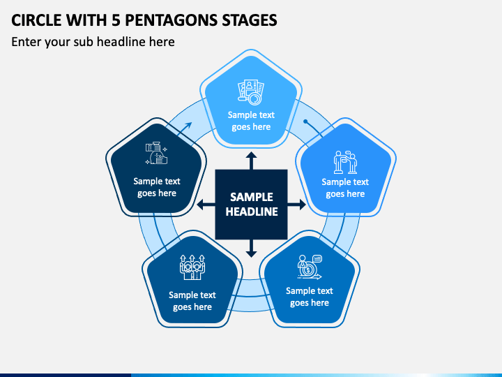 Circle With 5 Pentagons Stages Slide 1