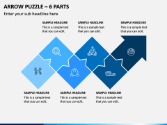 Arrow Puzzle – 6 Parts PPT Slide 1