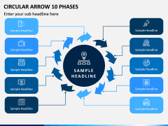 Circular Arrow 10 Phases PPT Slide 1