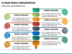 8 Stage Pencil Infographics - Free PPT Slide 2