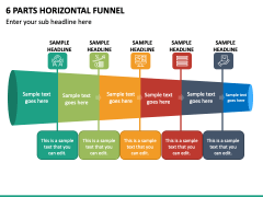 6 Parts Horizontal Funnel - Free PPT Slide 2