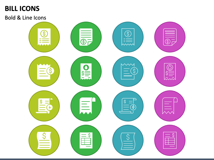 Bill Icons PPT Slide 1