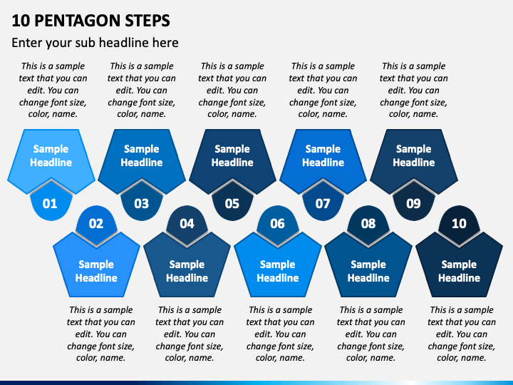 10 Pentagon Steps PPT Slide 1