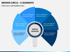 Broken Circle - 6 Segments PPT Slide 1