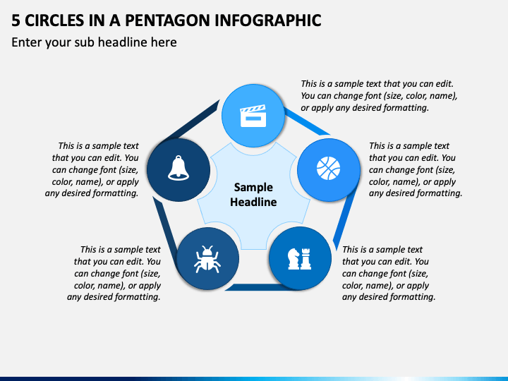 5 Circles in a Pentagon Infographic PPT Slide 1