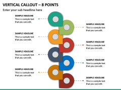 Vertical Callout - 8 Points PPT Slide 2