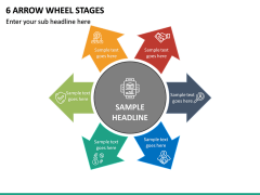 6 Arrow Wheel Stages PPT Slide 2