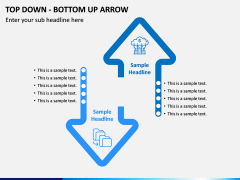 Top Down Bottom Up Arrow PPT Slide 1