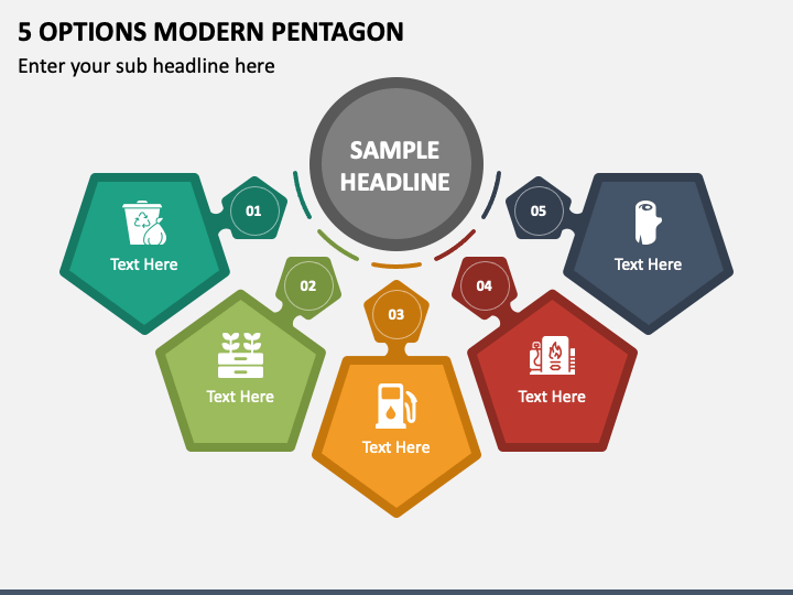 5 Options Modern Pentagon PPT Slide 2