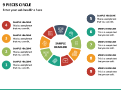 9 Pieces Circle PPT Slide 2