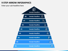 9 Step Arrow Infgraphics PPT Slide 1