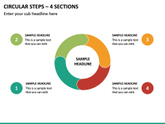 Circular Steps – 4 Sections PPT Slide 2