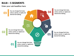 Bulb - 5 Segments PPT Slide 2