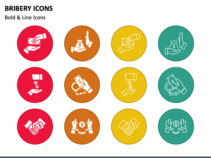 Bribery Icons PPT Slide 1