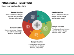 Puzzle Cycle - 5 Sections PPT Slide 2