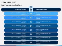 2 Column List PPT Slide 1