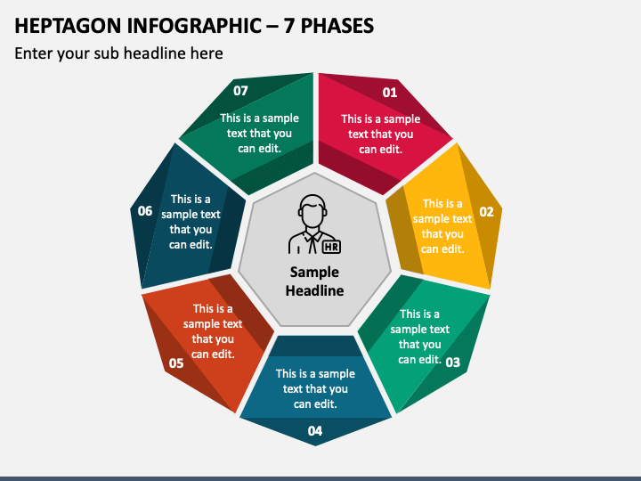 Heptagon Infographic - 7 Phases PPT Slide 1