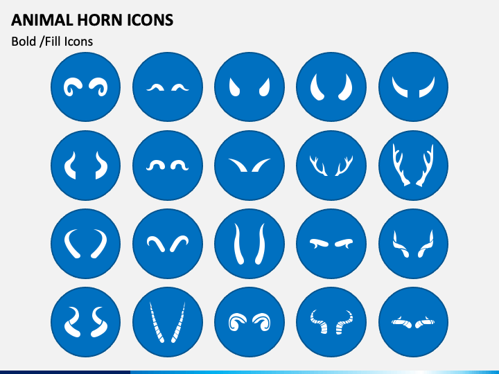 Animal Horn Icons PowerPoint Slide 1