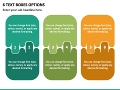 6 Text Boxes Options PPT Slide 2