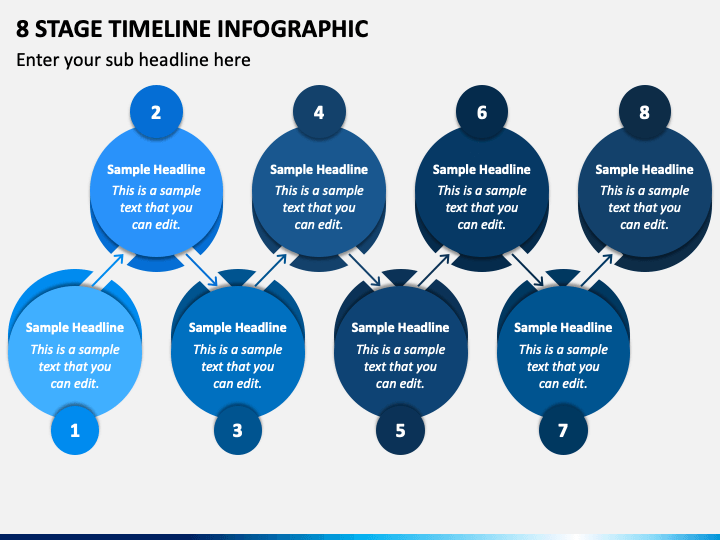 8 Stage Timeline Infographic PPT Slide 1