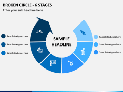 Broken Circle - 6 Stages PPT Slide 1