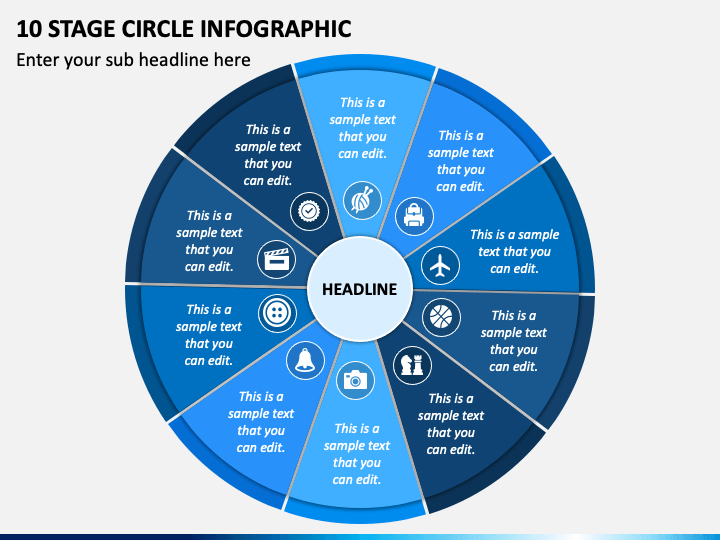 10 Stage Circle Infographic PPT Slide 1