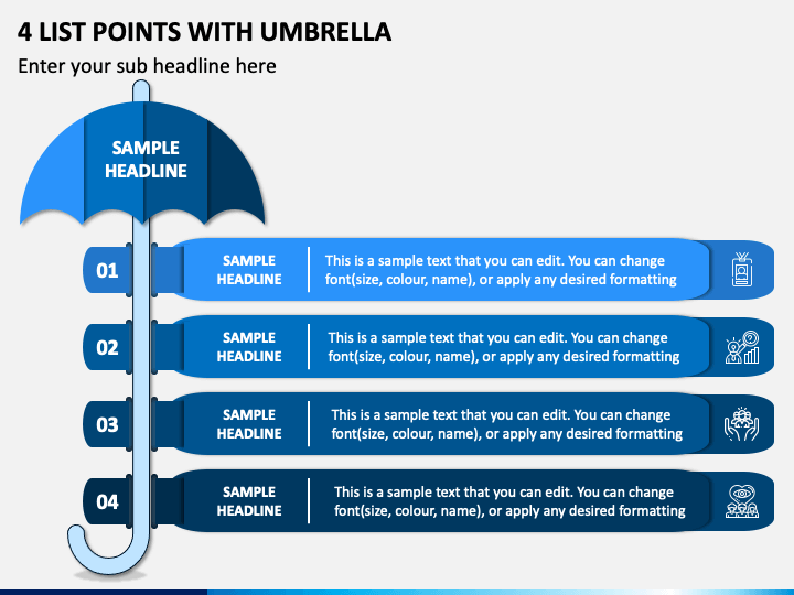 4 List Points With Umbrella Slide 1