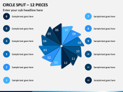 Circle Split – 12 Pieces PPT Slide 1