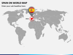 Spain on World Map PPT Slide 2