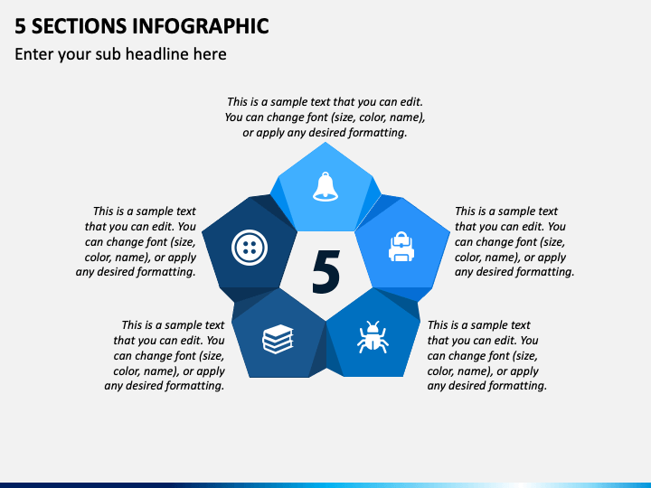 5 Sections Infographic PPT Slide 1