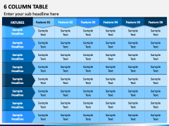 6 Column Table PPT Slide 1