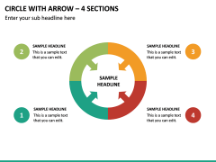 Circle with Arrow – 4 Sections PPT Slide 2