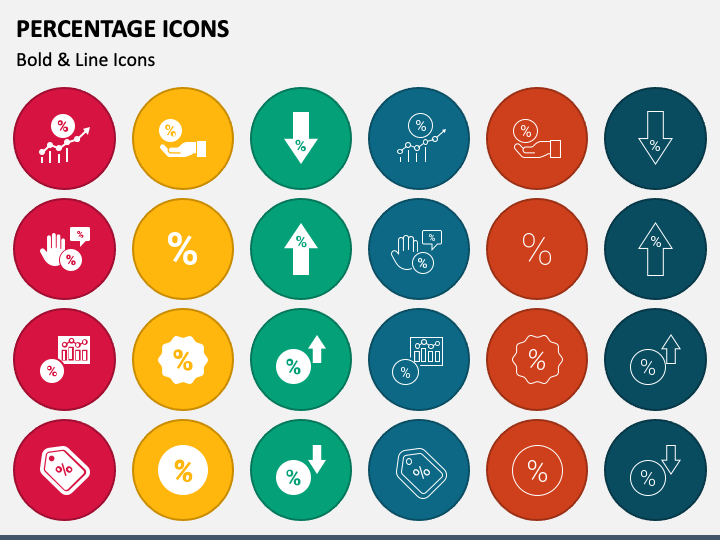 Percentage Icons PPT Slide 1