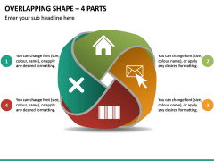 Overlapping Shape - 4 Parts PPT Slide 2