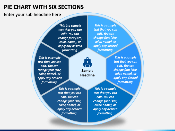 Pie Chart with Six Sections PPT Slide 1