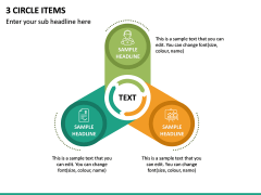 3 Circle Items PPT Slide 2