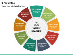 9 Pie Circle PPT Slide 2