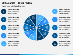 Circle Split – 10 3d Pieces PPT Slide 1