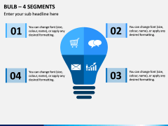 Bulb - 4 Segments PPT Slide 1
