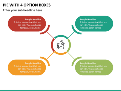 Pie With 4 Option Boxes PPT Slide 2