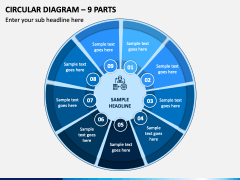 Circular Diagram - 9 Parts PPT Slide 1