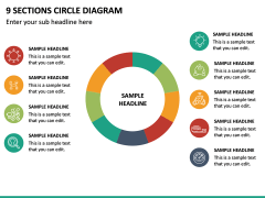 9 Sections Circle Diagram PPT Slide 2