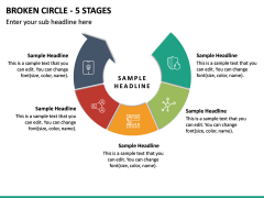 Broken Circle - 5 Stages PPT Slide 2