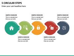 5 Circular Steps PPT Slide 2