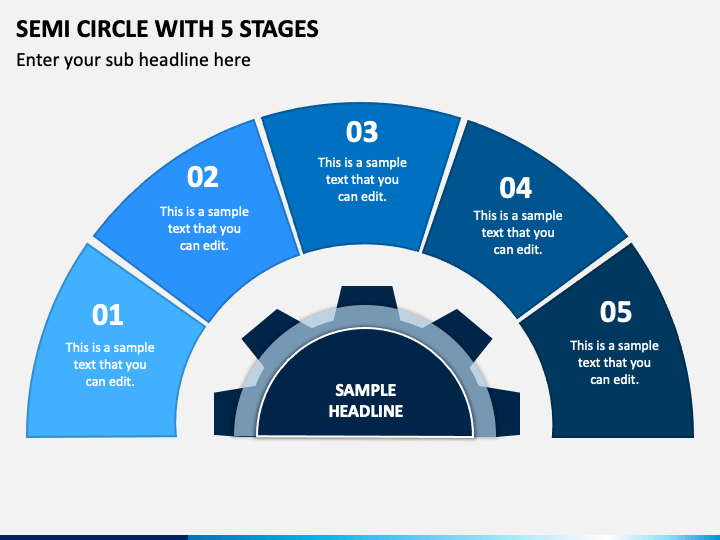 Semi Circle With 5 Stages Slide 1